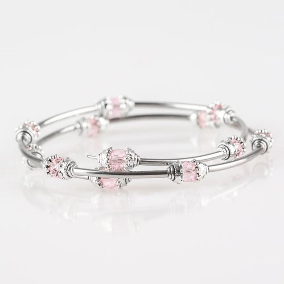 Paparazzi Jewelry Accessories - Into Infinity - Pink Bracelet - Vintage - Picture 2 of 4